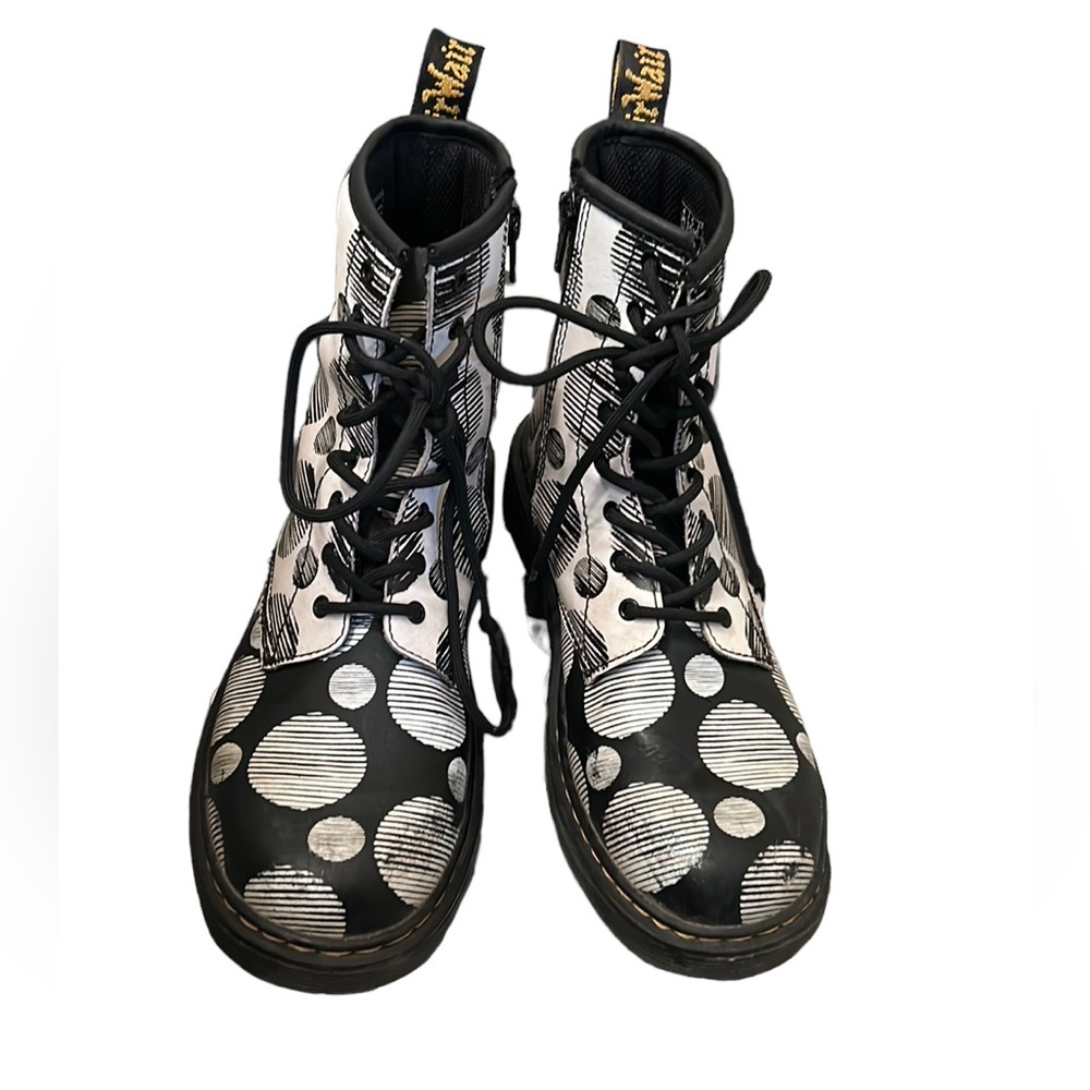 Dr. Martens 1460 Polka Dot Smooth Leather Lace Up Boots US 6